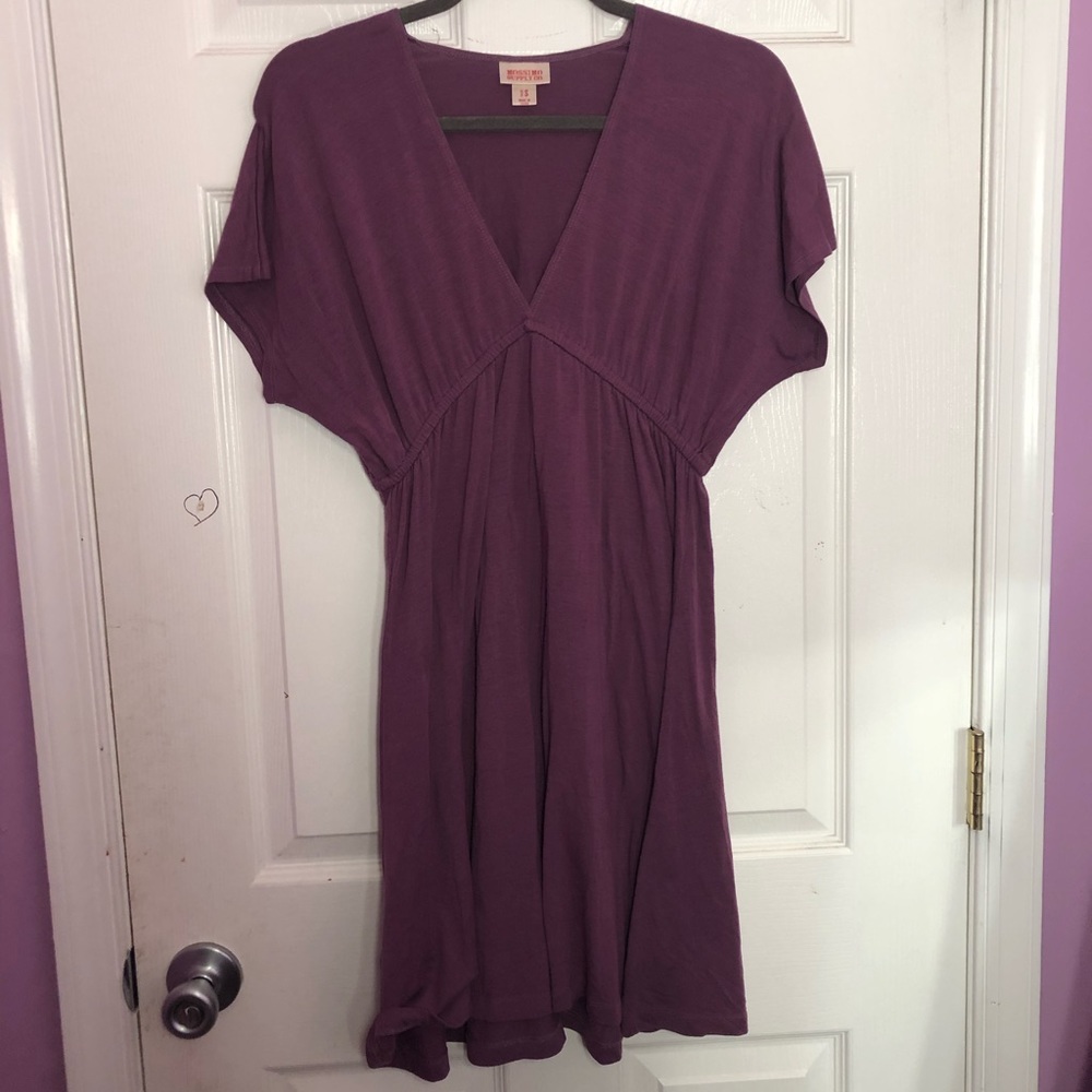 Purple short sleeve dress